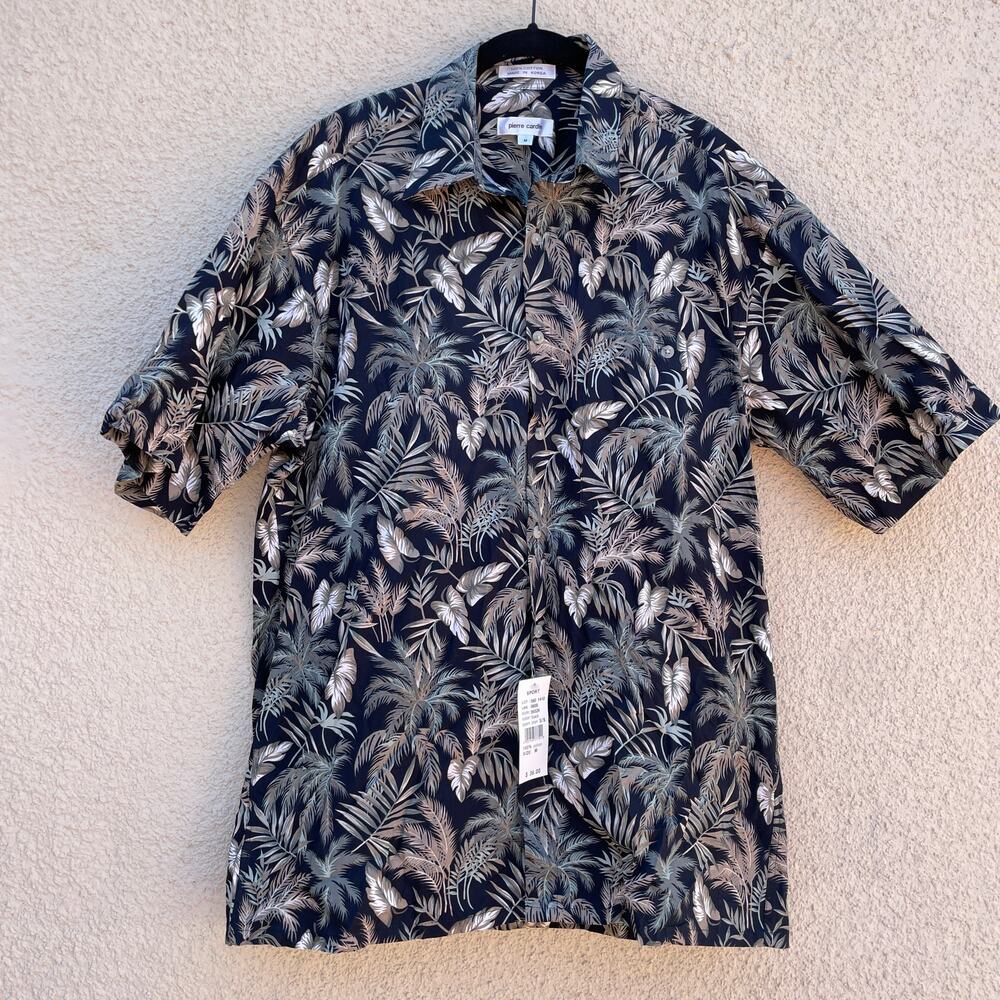 NEW Old Stock Vintage Pierre Cardin Sport Hawaiian Shirt Mens Size S